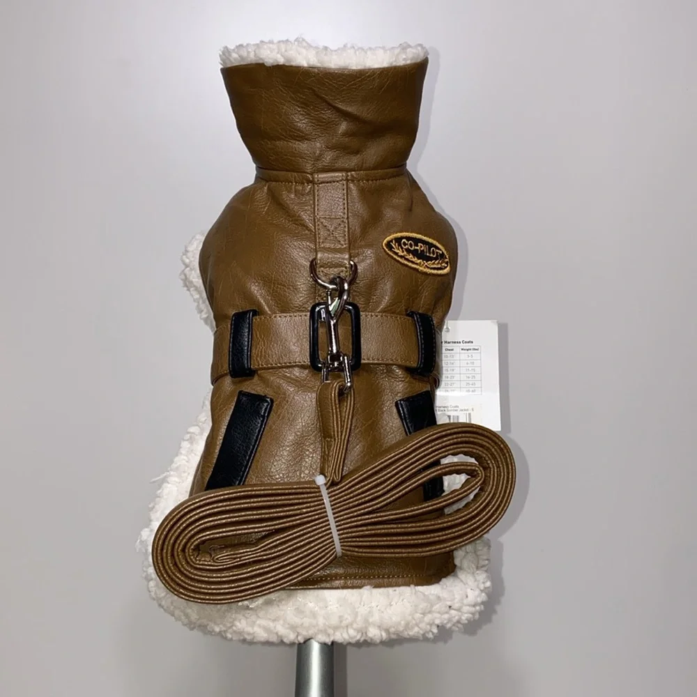 Doggie Design Aviation Pilot Aviator Bomber Jacket Harness with Leash